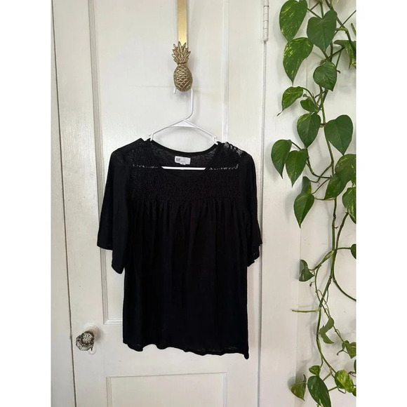 Gap linen blend women’s size medium black blouse - Picture 1 of 7